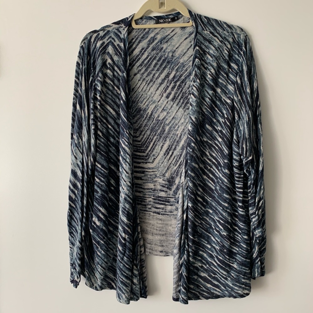 Nic+Zoe 4-way wrap sweater,pretty blues. Size 2X.